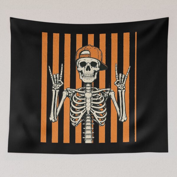 Item preview, Rocker Skeleton Cap Skater Cool Halloween Punk Rock Men Boys designed and sold by clothesy7.