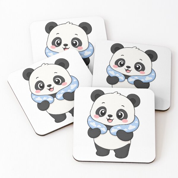 Item preview, Cute Panda Wearing Travel Pillow Kawaii Cartoon Design designed and sold by Seculinator.