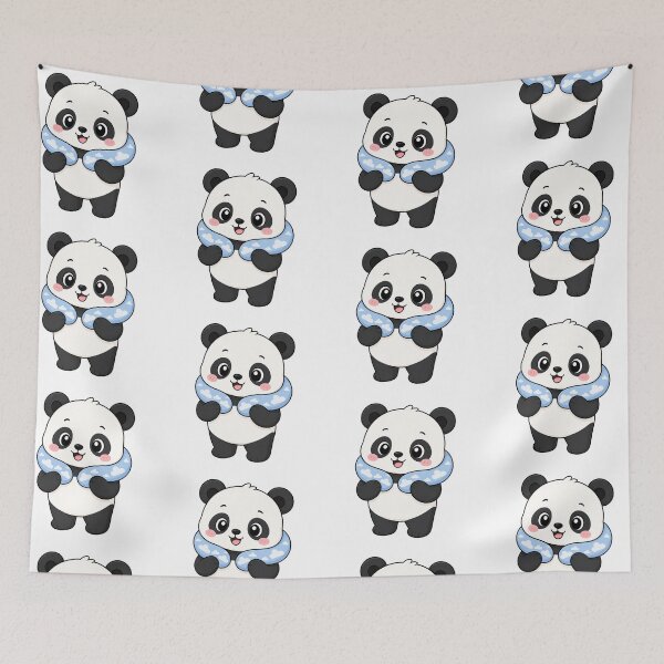 Item preview, Cute Panda Wearing Travel Pillow Kawaii Cartoon Design designed and sold by Seculinator.