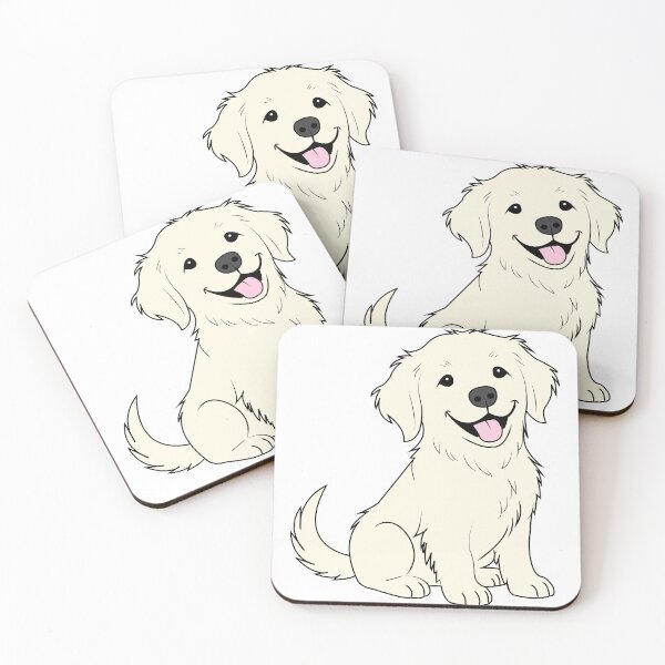 Item preview, Cute White Golden Retriever Illustration designed and sold by asterloom.