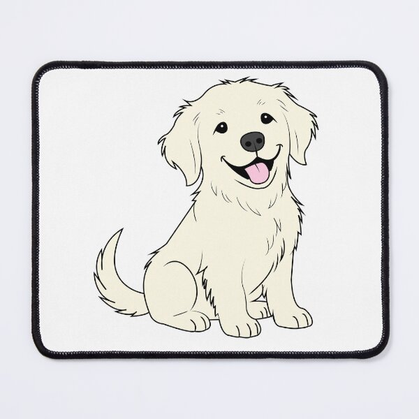 Item preview, Cute White Golden Retriever Illustration designed and sold by asterloom.