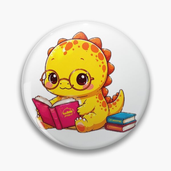 Item preview, Cute Dinosaur Reading Book Sticker designed and sold by DailyDoodlesBySumbul.
