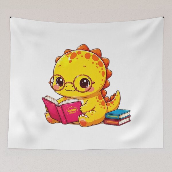 Item preview, Cute Dinosaur Reading Book Sticker designed and sold by DailyDoodlesBySumbul.