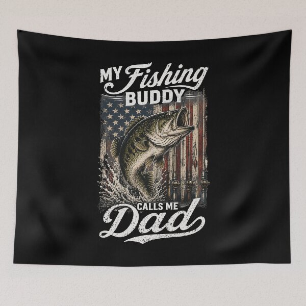 Item preview, bass fishing dad american flag graphic for anglers designed and sold by FormalDehyena.