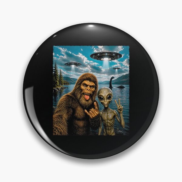 Item preview, funny Bigfoot Selfie With UFO Alien designed and sold by Rahamkshop.