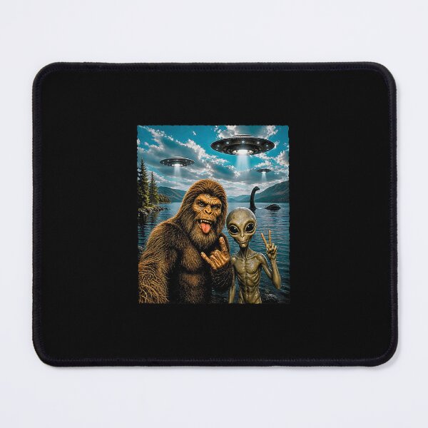 Item preview, funny Bigfoot Selfie With UFO Alien designed and sold by Rahamkshop.