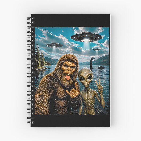 Item preview, funny Bigfoot Selfie With UFO Alien designed and sold by Rahamkshop.
