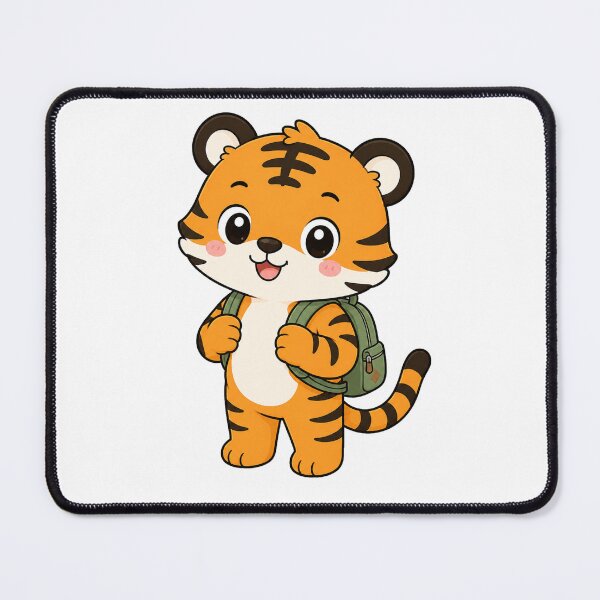 Item preview, Cute Tiger with Backpack Kawaii Cartoon Travel Design designed and sold by Seculinator.