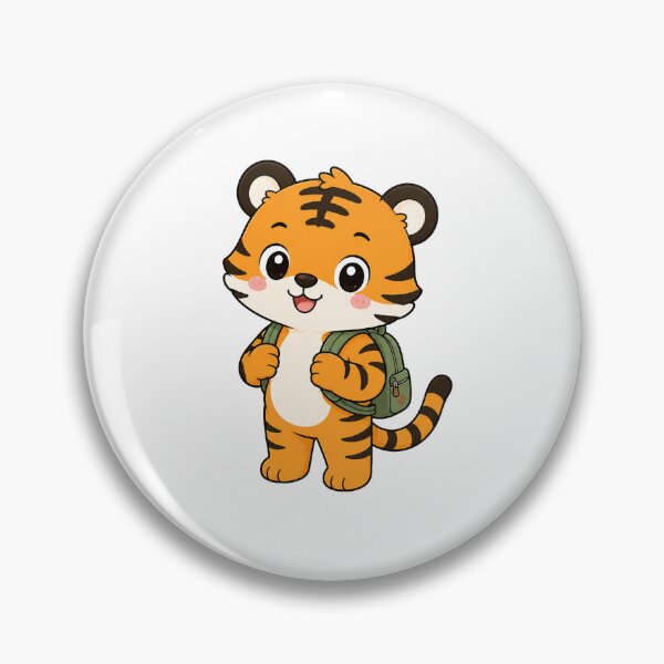 Item preview, Cute Tiger with Backpack Kawaii Cartoon Travel Design designed and sold by Seculinator.