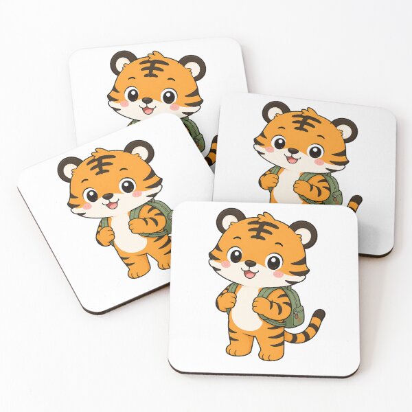Item preview, Cute Tiger with Backpack Kawaii Cartoon Travel Design designed and sold by Seculinator.