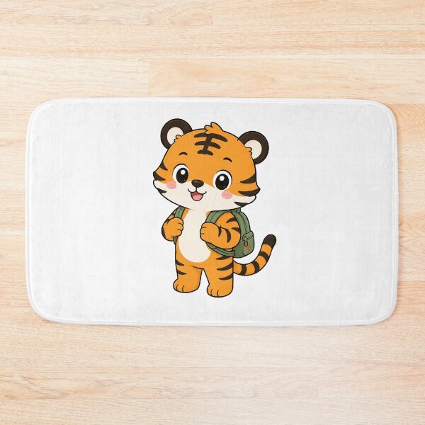 Item preview, Cute Tiger with Backpack Kawaii Cartoon Travel Design designed and sold by Seculinator.