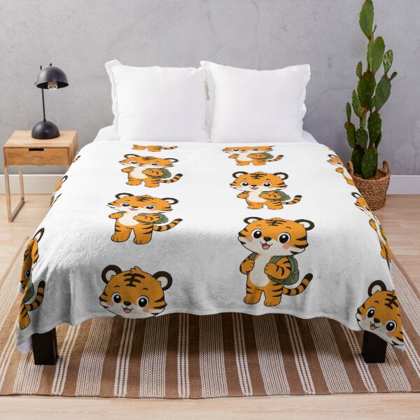 Item preview, Cute Tiger with Backpack Kawaii Cartoon Travel Design designed and sold by Seculinator.