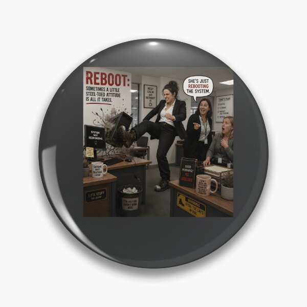 Item preview, Reboot Sometimes Steel Toe Attitude Funny Office Computer Design designed and sold by Hornace88studio.