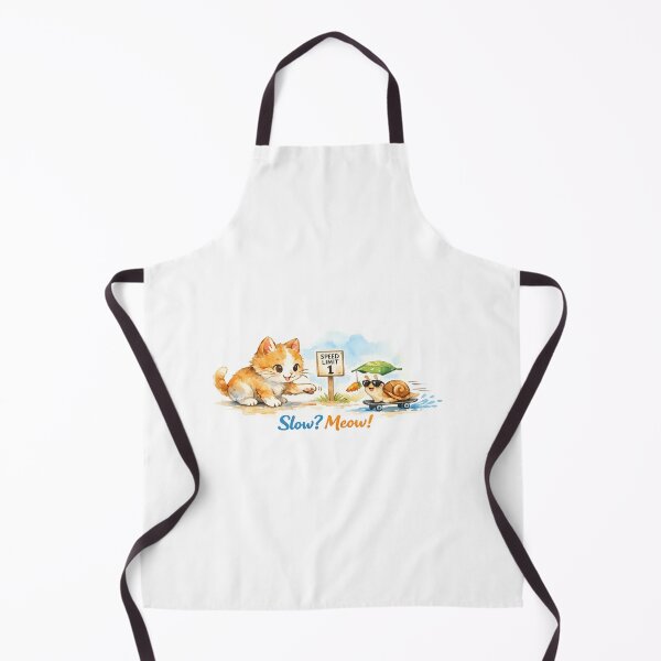 Item preview, Watercolor Cat and Snail Art – Funny “Slow? Meow!” Animal Illustration designed and sold by EdgeSphere.