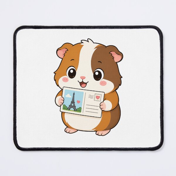 Item preview, Cute Guinea Pig Holding Postcard Kawaii Cartoon Travel Design designed and sold by Seculinator.