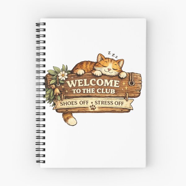 Item preview, The Cozy Cat Club – Shoes Off, Stress Off designed and sold by Spark Cottage.