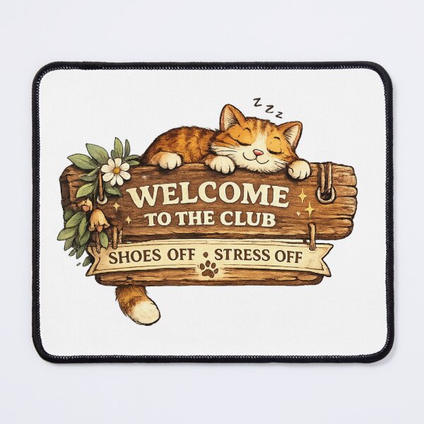 Item preview, The Cozy Cat Club – Shoes Off, Stress Off designed and sold by Spark Cottage.