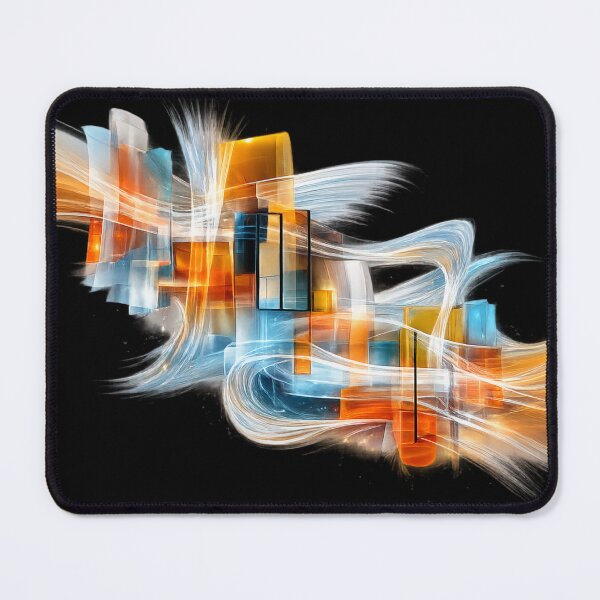 Item preview, Abstract Neon Flow Geometric Glass Art designed and sold by Art-Vortex-fr.