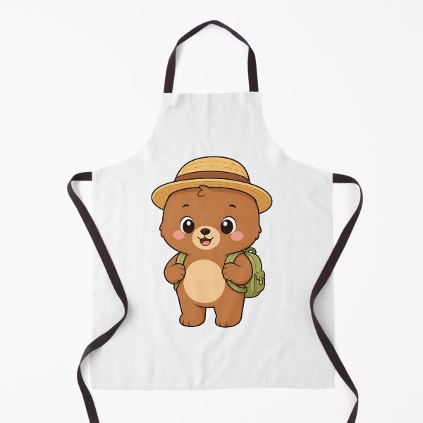Artikelvorschau, Cute Bear with Backpack and Straw Hat Kawaii Travel Design entworfen und verkauft von Seculinator.