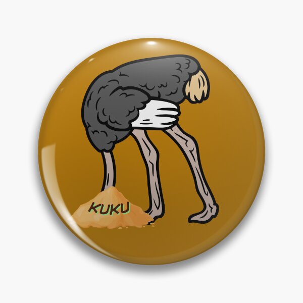 Item preview, Funny Ostrich Head in the Sand KUKU Avoiding Problems Meme Cartoon. designed and sold by LunaPrintCo.