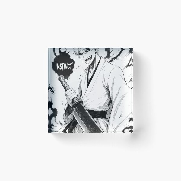 Item preview, Instinct Hollow Samurai Manga Panel Black White Wild Swordsman Art Print designed and sold by MugenAnime.