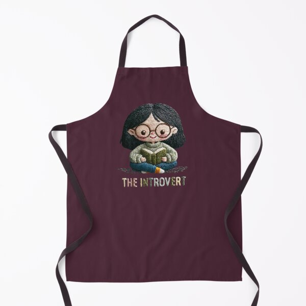Item preview, The Introvert Cute Book Lover Embroidery Design designed and sold by MegaNovaArt.