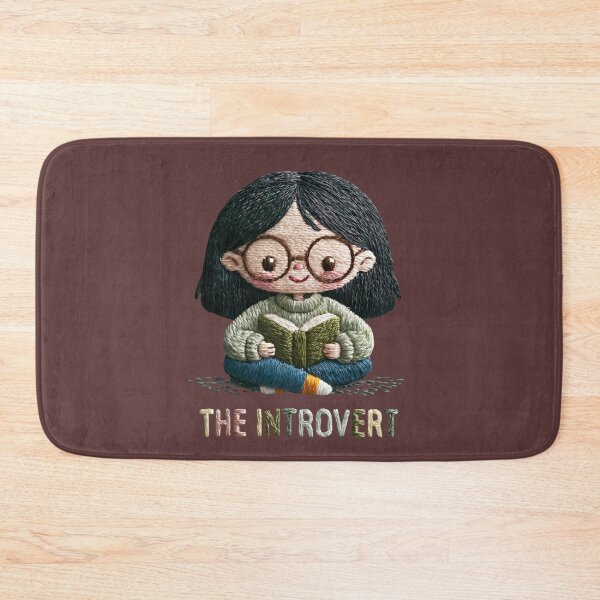 Item preview, The Introvert Cute Book Lover Embroidery Design designed and sold by MegaNovaArt.