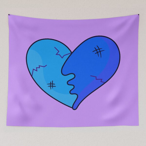 Item preview, Blue heart - Cracked Feelings designed and sold by DibujandoPorfa.