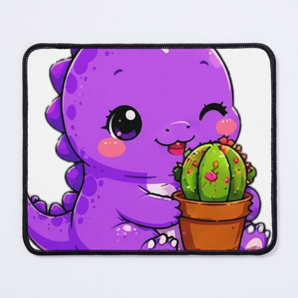 Item preview, Cute Purple Dinosaur with Cactus Sticker designed and sold by DailyDoodlesBySumbul.
