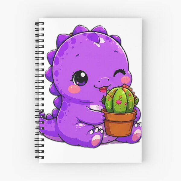 Item preview, Cute Purple Dinosaur with Cactus Sticker designed and sold by DailyDoodlesBySumbul.