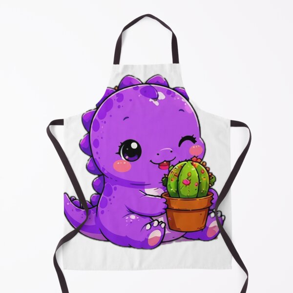 Item preview, Cute Purple Dinosaur with Cactus Sticker designed and sold by DailyDoodlesBySumbul.