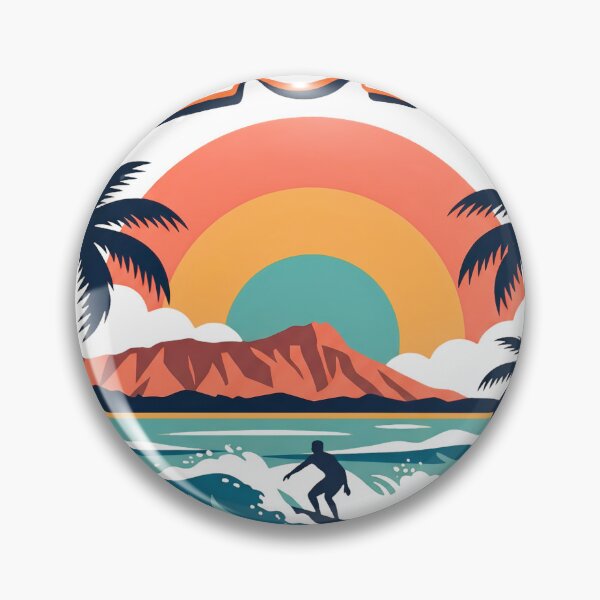Item preview, Retro Aloha Hawaii Surf Sunset Vintage 1959 Graphic designed and sold by BumbleBloom7.