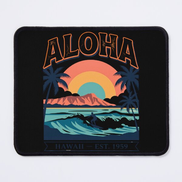 Item preview, Retro Aloha Hawaii Surf Sunset Vintage 1959 Graphic designed and sold by BumbleBloom7.