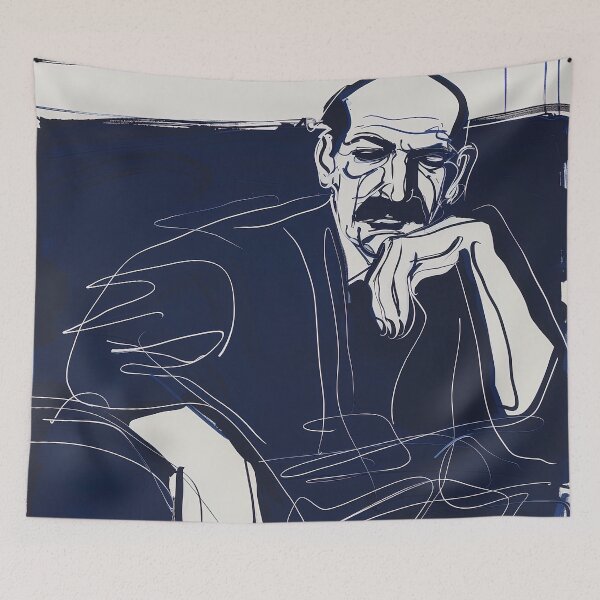 Item preview, Clement Attlee - Blue Abstract Art designed and sold by shadow-bloom.