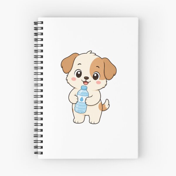 Item preview, Cute Puppy Holding Water Bottle Kawaii Cartoon Hydration Design designed and sold by Seculinator.