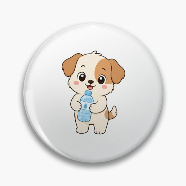 Item preview, Cute Puppy Holding Water Bottle Kawaii Cartoon Hydration Design designed and sold by Seculinator.