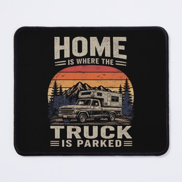 Item preview, Home Is Where the Truck Is Parked Vintage Camper Scene designed and sold by FormalDehyena.