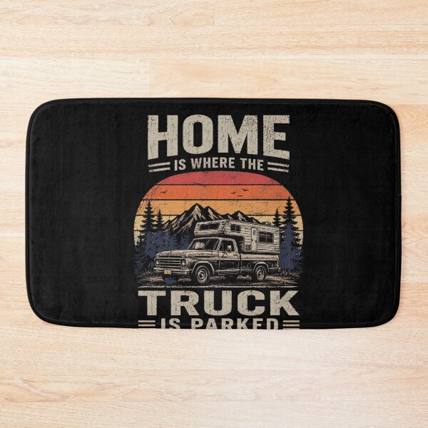 Item preview, Home Is Where the Truck Is Parked Vintage Camper Scene designed and sold by FormalDehyena.