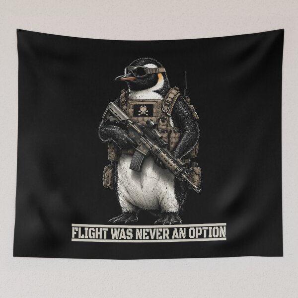 Item preview, Flight Was Never an Option Tactical Penguin Flightless Bird Meme designed and sold by wtfbba.