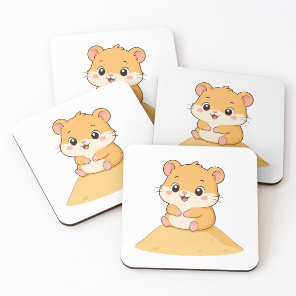 Item preview, Cute Hamster Sitting on Sand Dune Kawaii Cartoon Desert Design designed and sold by Seculinator.