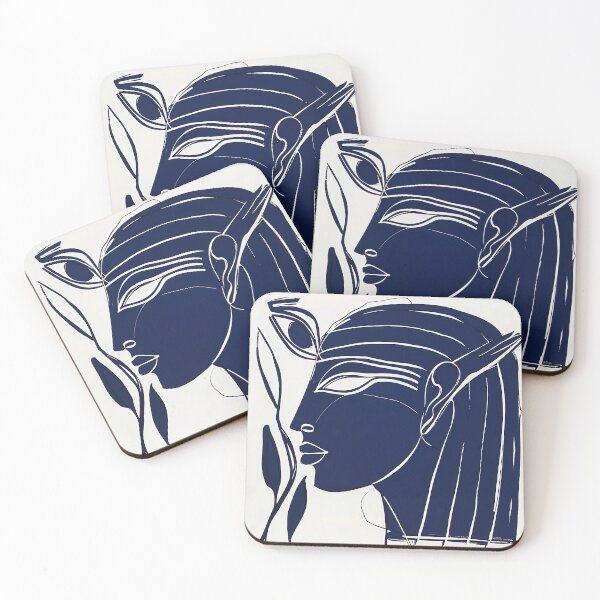 Item preview, Cleopatra, Egyptian pharaoh - Blue Abstract Art designed and sold by shadow-bloom.