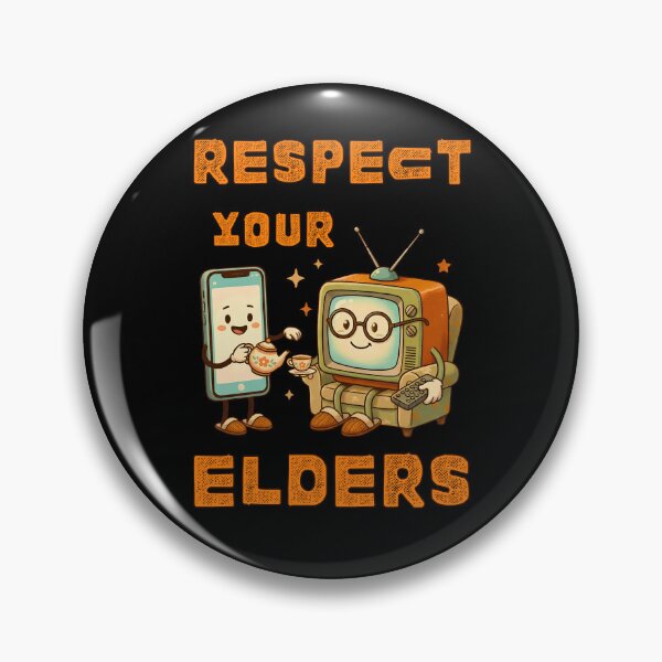 Item preview, Respect Your Elders Funny Retro TV and Smartphone Technology designed and sold by LunaMagicStudio.