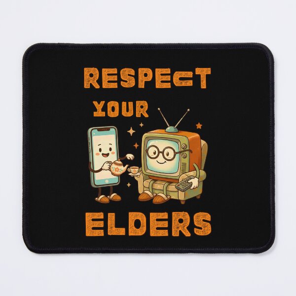 Item preview, Respect Your Elders Funny Retro TV and Smartphone Technology designed and sold by LunaMagicStudio.