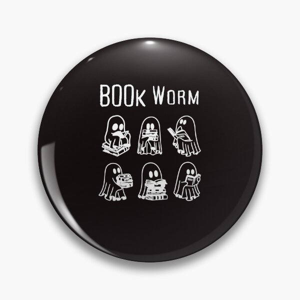Item preview, BOOk Worm | Cute Ghost Reading Books Halloween Line Art designed and sold by ICANTWithoutCOFFEE.