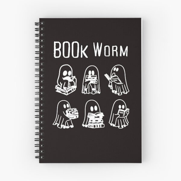 Item preview, BOOk Worm | Cute Ghost Reading Books Halloween Line Art designed and sold by ICANTWithoutCOFFEE.