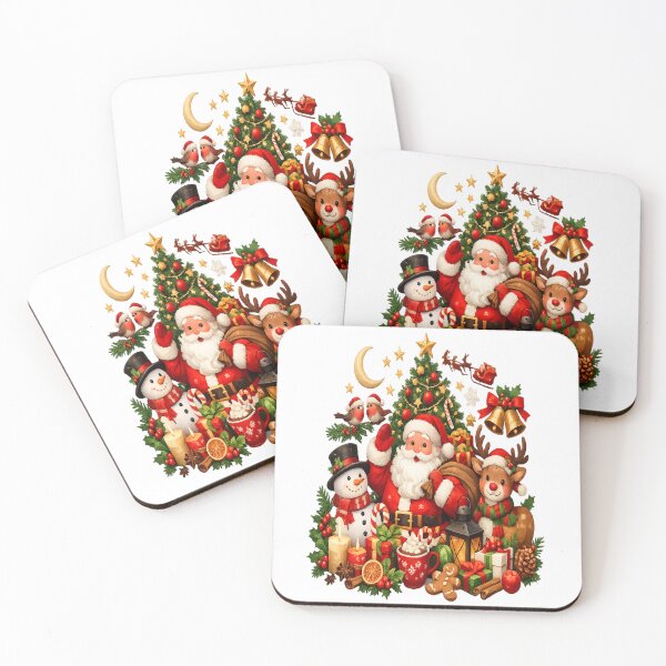 Item preview, Christmas Santa Claus with Snowman & Reindeer designed and sold by 4kabishop4.