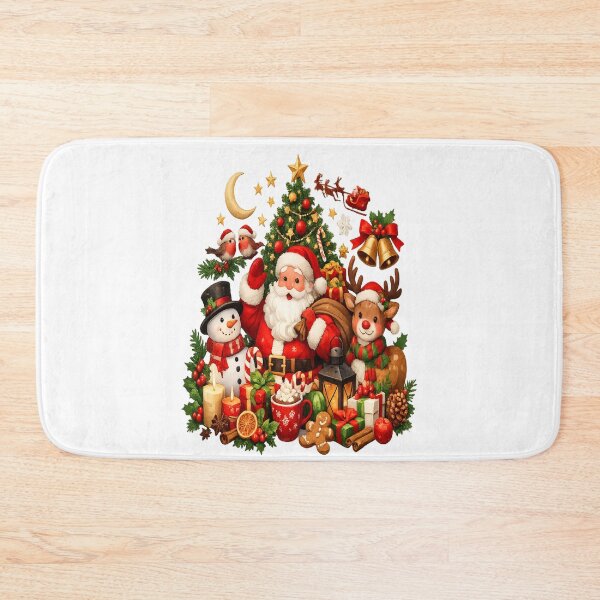 Item preview, Christmas Santa Claus with Snowman & Reindeer designed and sold by 4kabishop4.