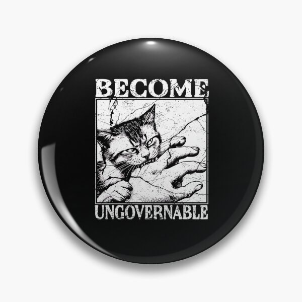 Item preview, Become Ungovernable - Black Cat Biting Hand Funny Meme designed and sold by Rahamkshop.