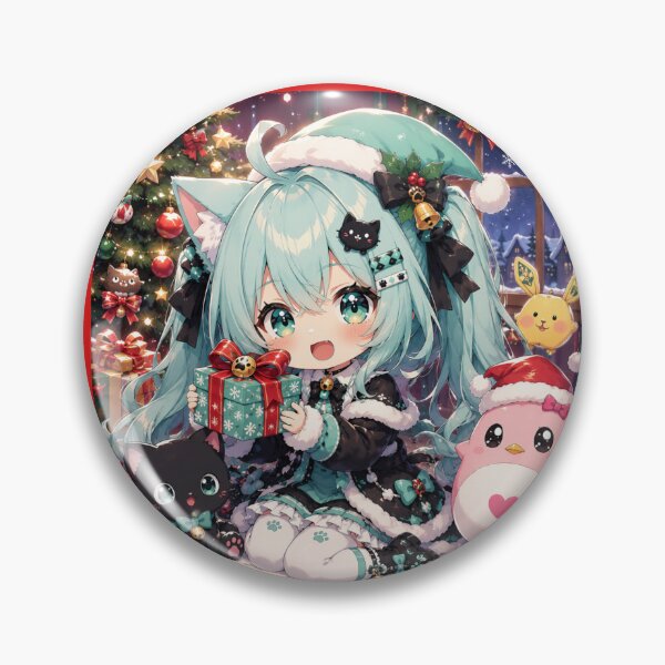 Item preview, Anime Christmas Girl Mint – Kawaii Holiday Design with Presents designed and sold by Revyra.