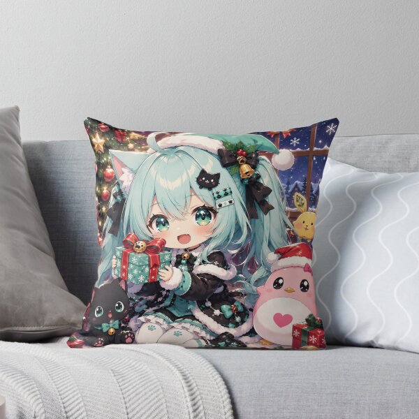 Item preview, Anime Christmas Girl Mint – Kawaii Holiday Design with Presents designed and sold by Revyra.